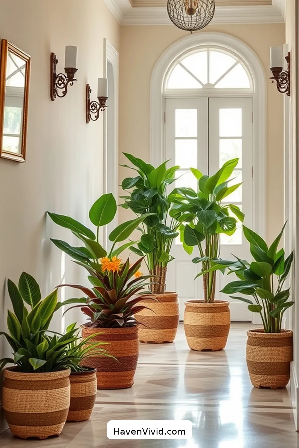Decorate With Potted Plants in Natural Pots for 15 Ways for Eco-Friendly Living in Your Hallway Using Natural Fibers