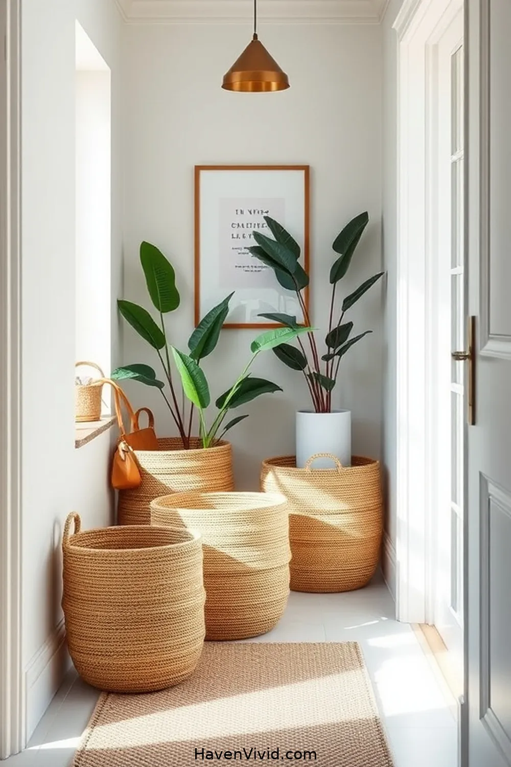 Install Hemp Storage Baskets for 15 Ways for Eco-Friendly Living in Your Hallway Using Natural Fibers