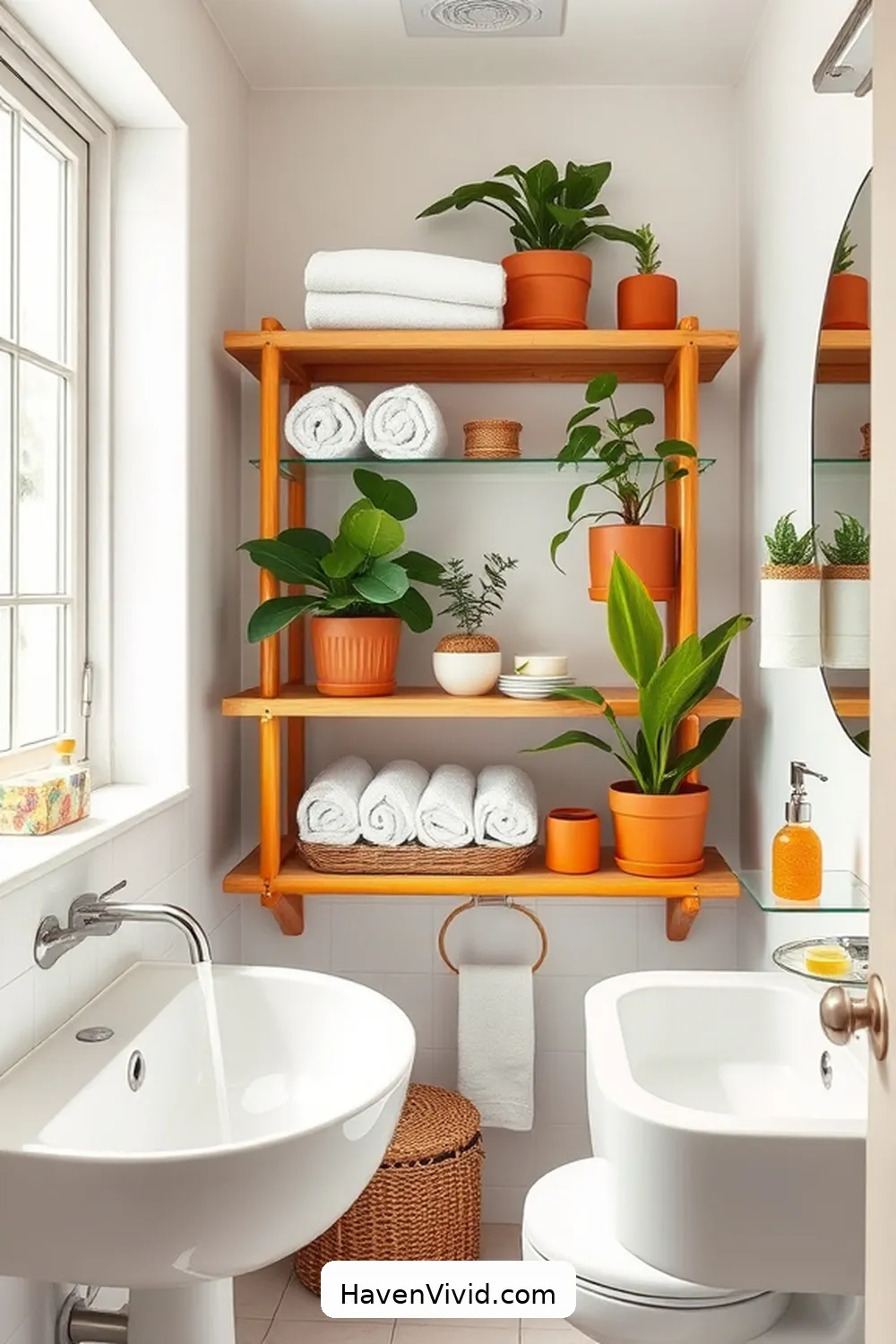 15 Ways for Family-Friendly Living in the Bathroom Using Bamboo 8 Bamboo Shelving for Organized Space for 15 Ways for Family-Friendly Living in the Bathroom Using Bamboo