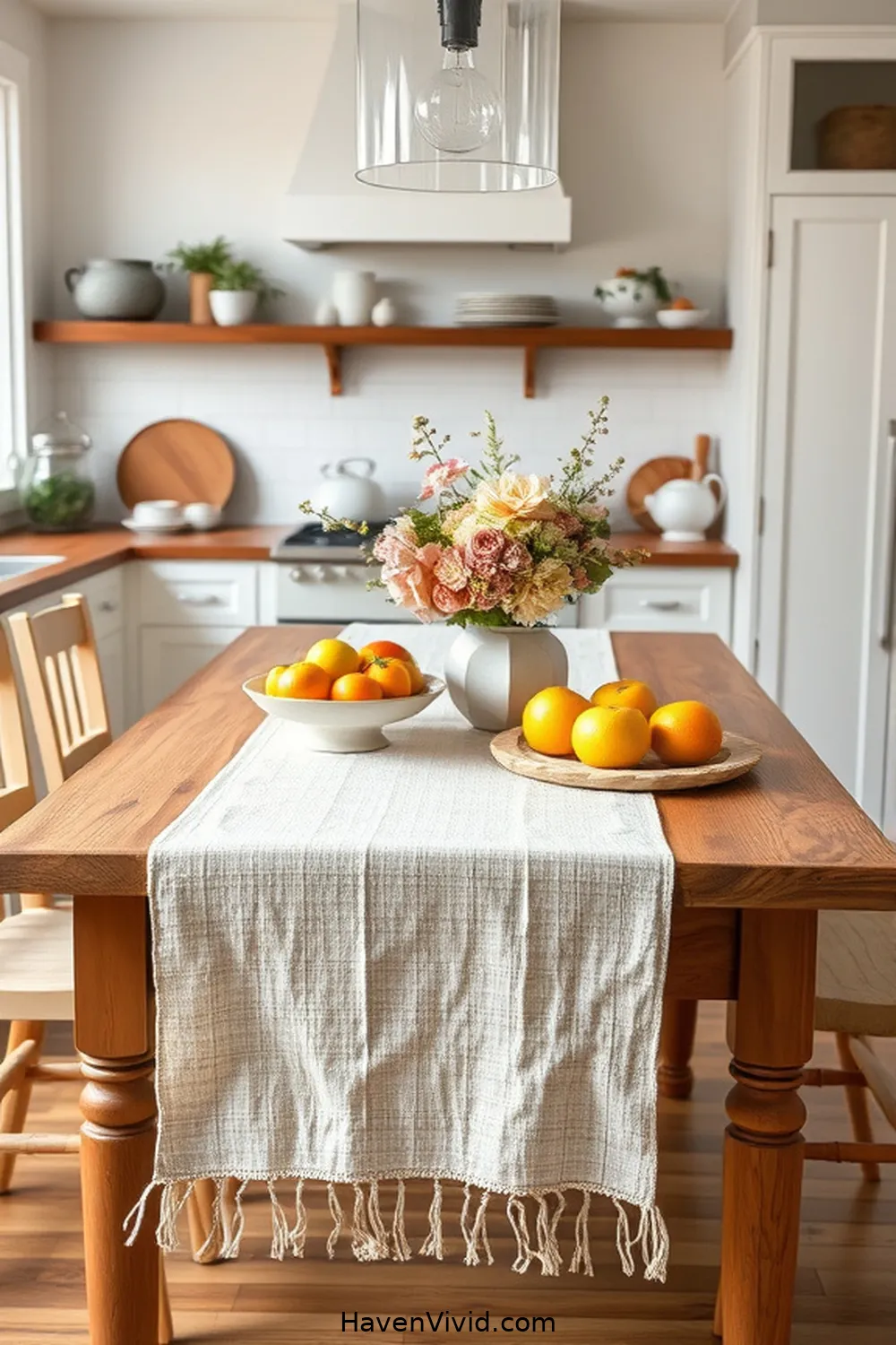 15 Ways to Achieve Coastal Living in Your Kitchen Using Organic Cotton 11 Craft an Organic Cotton Table Runner for Seasonal Decor for 15 Ways to Achieve Coastal Living in Your Kitchen Using Organic Cotton
