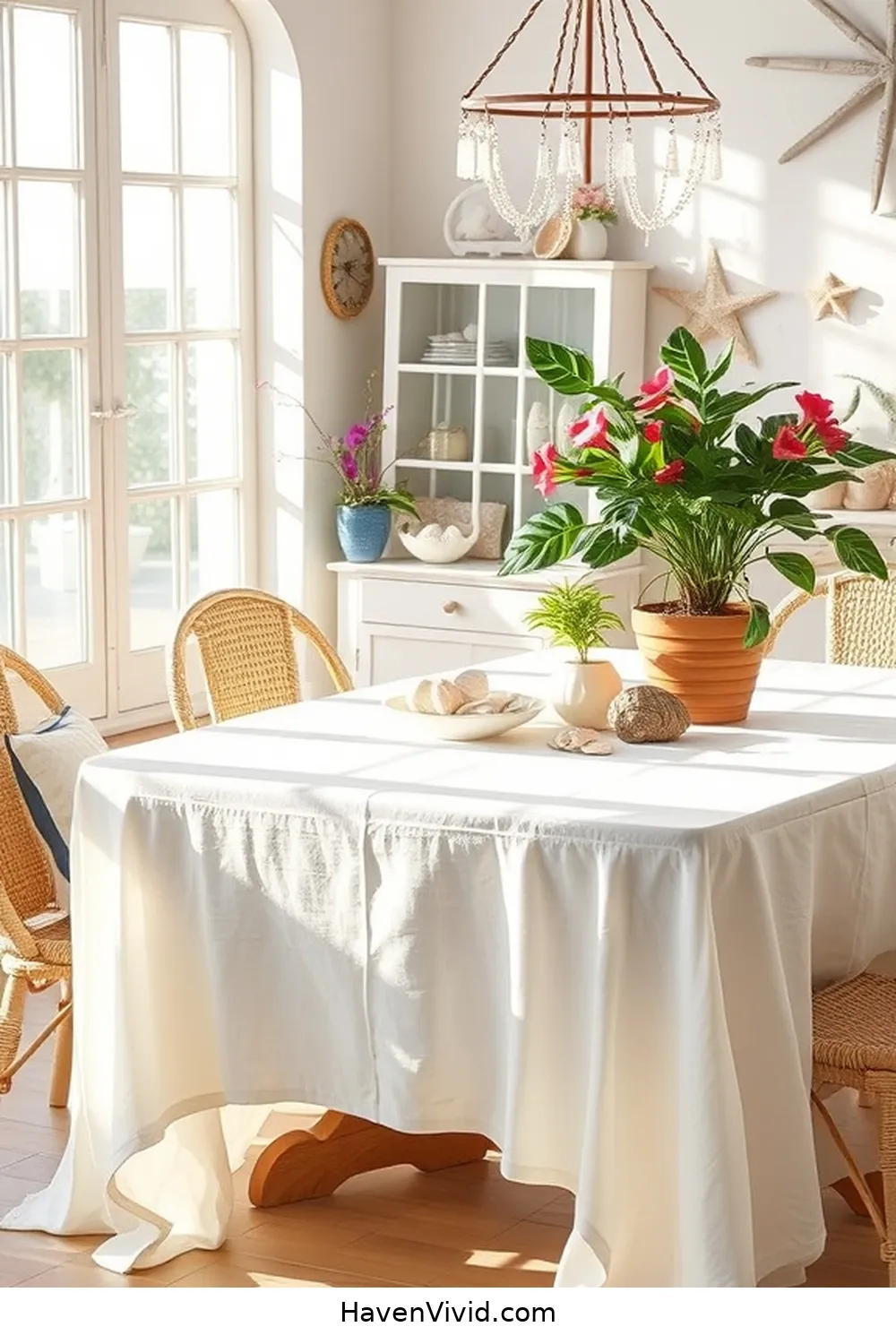 15 Ways to Achieve Coastal Living in Your Kitchen Using Organic Cotton 3 Enhance Your Dining Space With Organic Cotton Tablecloths for 15 Ways to Achieve Coastal Living in Your Kitchen Using Organic Cotton