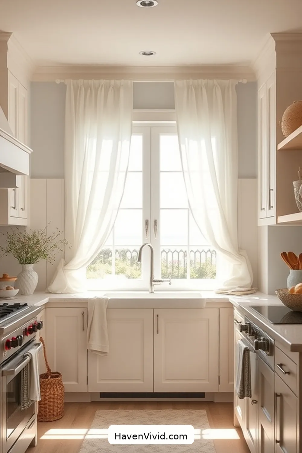 15 Ways to Achieve Coastal Living in Your Kitchen Using Organic Cotton 14 Install Organic Cotton Window Treatments for Soft Light Control for 15 Ways to Achieve Coastal Living in Your Kitchen Using Organic Cotton