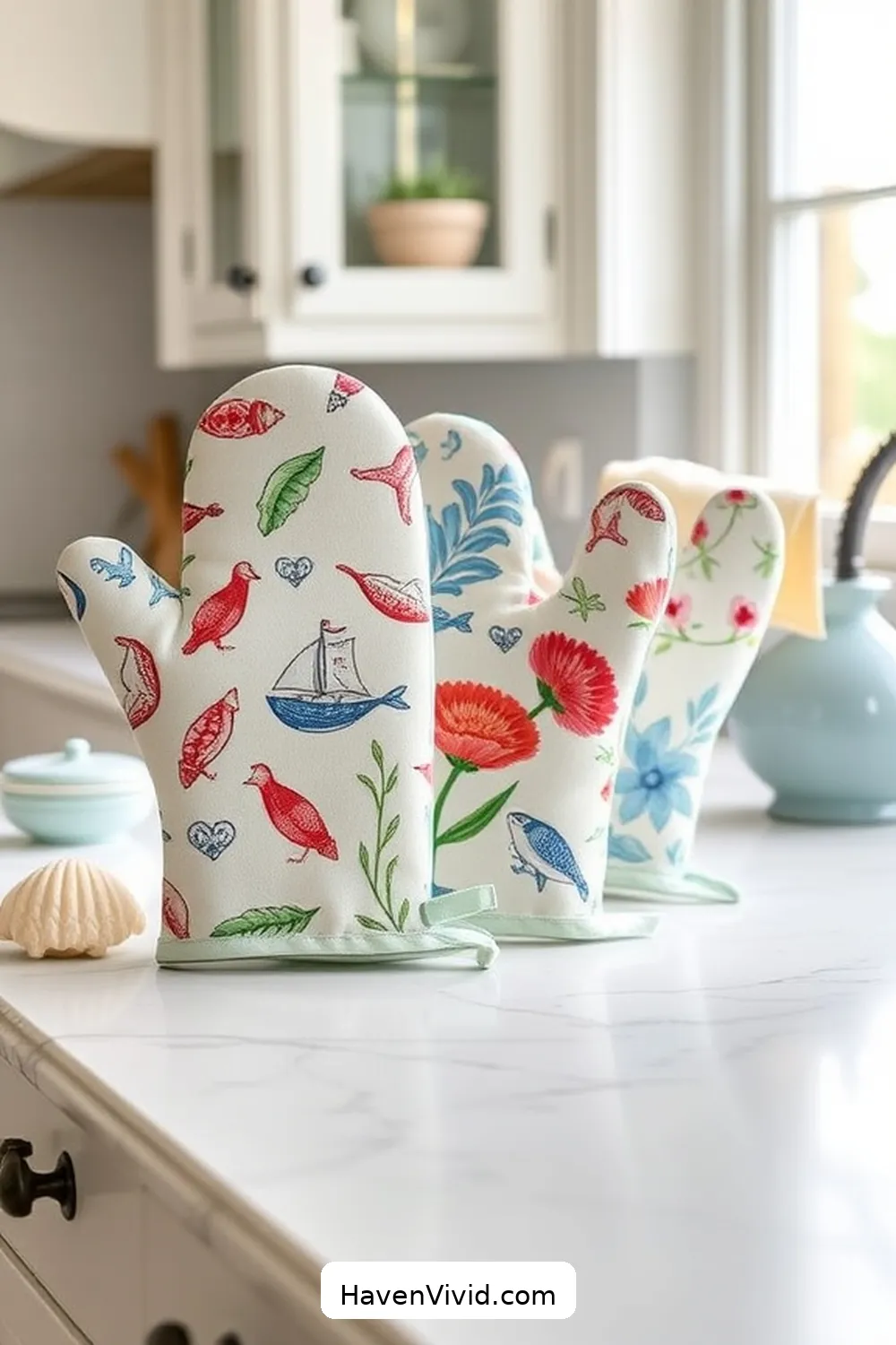 15 Ways to Achieve Coastal Living in Your Kitchen Using Organic Cotton 12 Opt for Organic Cotton Oven Mitts in Charming Prints for 15 Ways to Achieve Coastal Living in Your Kitchen Using Organic Cotton