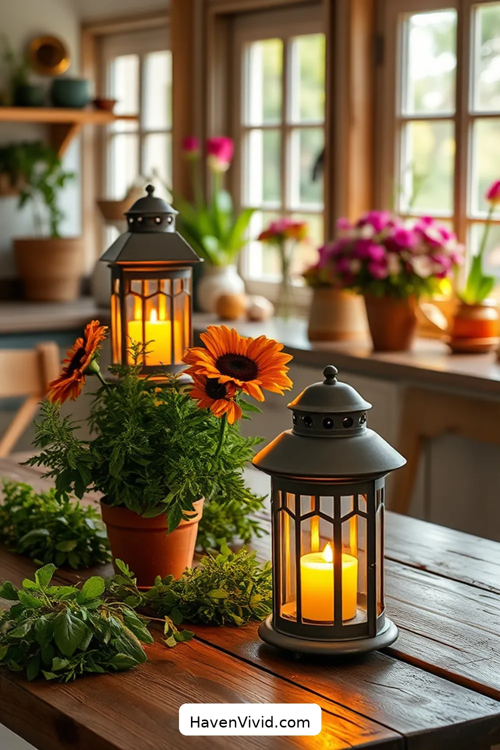 15 Ways to Brighten Your Family Kitchen With Solar-Powered Lights for Friendly Living 6 Create a Solar-Powered Centerpiece With Lanterns for 15 Ways to Brighten Your Family Kitchen With Solar-Powered Lights for Friendly Living