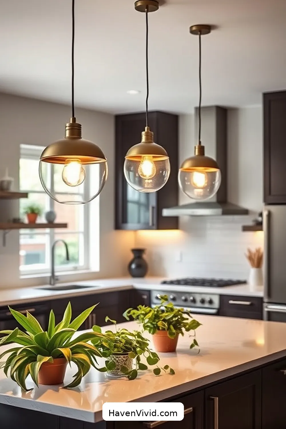 15 Ways to Brighten Your Family Kitchen With Solar-Powered Lights for Friendly Living 2 Install Solar-Powered Pendant Lights Over the Kitchen Island for 15 Ways to Brighten Your Family Kitchen With Solar-Powered Lights for Friendly Living