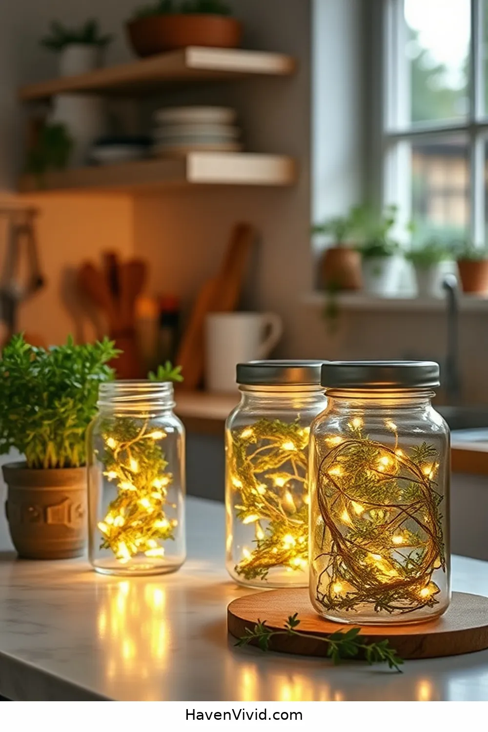 15 Ways to Brighten Your Family Kitchen With Solar-Powered Lights for Friendly Living 7 Use Solar Fairy Lights in Glass Jars for a Unique Touch for 15 Ways to Brighten Your Family Kitchen With Solar-Powered Lights for Friendly Living