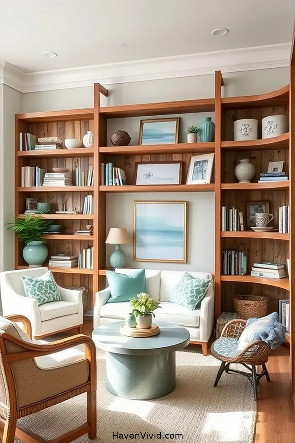 15 Ways to Create a Coastal Living Library Using Reclaimed Materials 5 Beach-Inspired Color Palette for 15 Ways to Create a Coastal Living Library Using Reclaimed Materials
