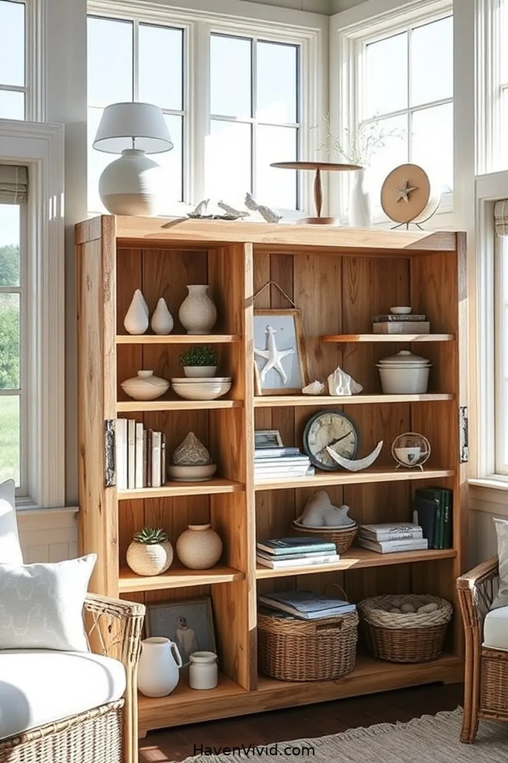 15 Ways to Create a Coastal Living Library Using Reclaimed Materials 2 Upcycled Wood Bookshelves for 15 Ways to Create a Coastal Living Library Using Reclaimed Materials