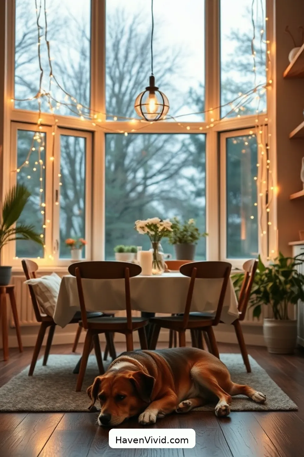 15 Ways to Create a Family-Friendly Dining Room Using Solar-Powered Lights 7 Hang Solar Fairy Lights Around Windows for 15 Ways to Create a Family-Friendly Dining Room Using Solar-Powered Lights