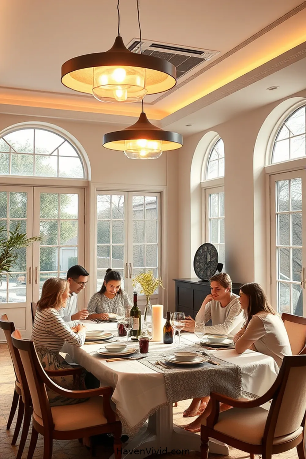 15 Ways to Create a Family-Friendly Dining Room Using Solar-Powered Lights 11 Install Solar-Powered Ceiling Lights for General Illumination for 15 Ways to Create a Family-Friendly Dining Room Using Solar-Powered Lights