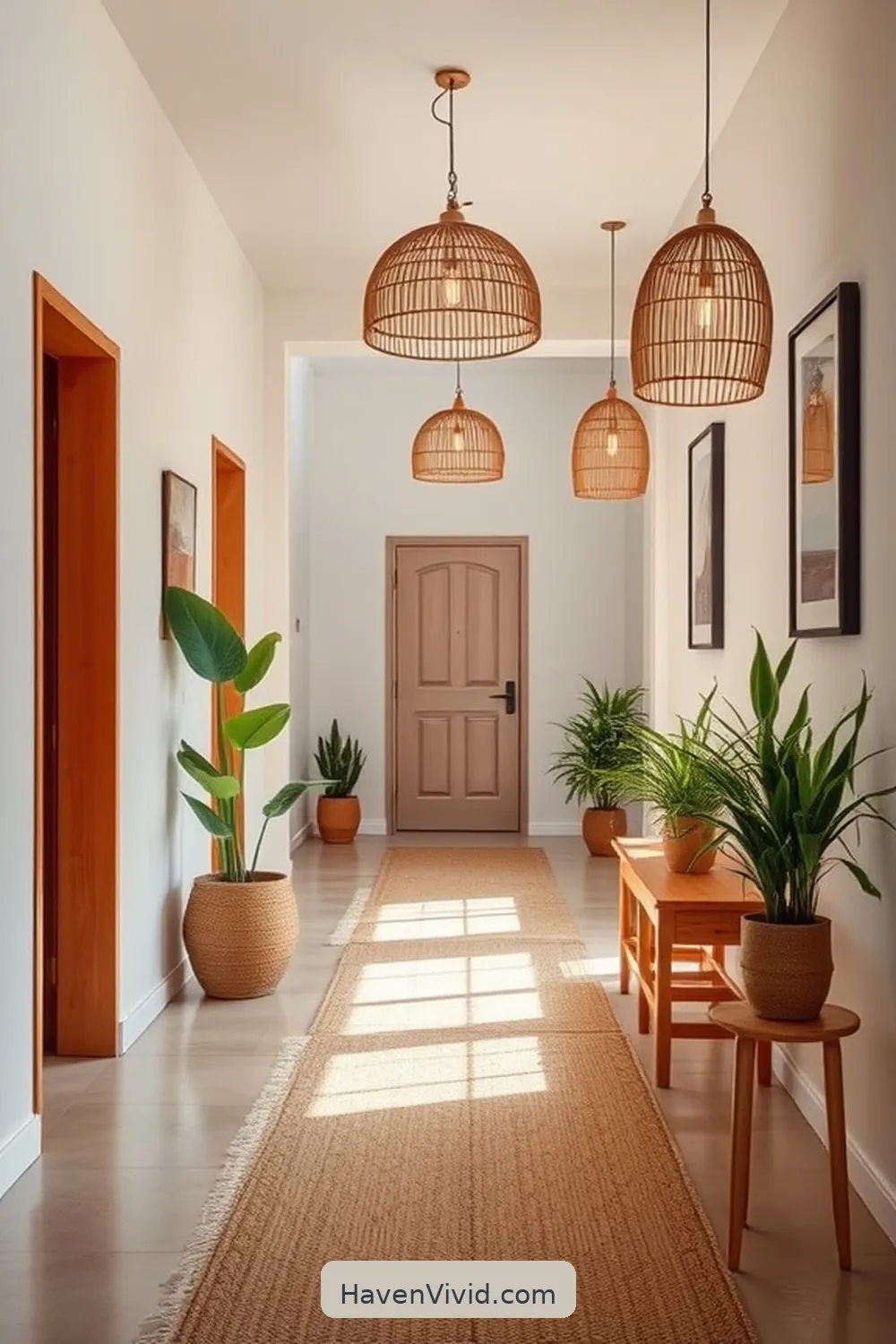 15 Ways to Create a Family-Friendly Hallway Using Natural Fibers 15 Incorporate Bamboo Lighting for a Warm Glow for 15 Ways to Create a Family-Friendly Hallway Using Natural Fibers