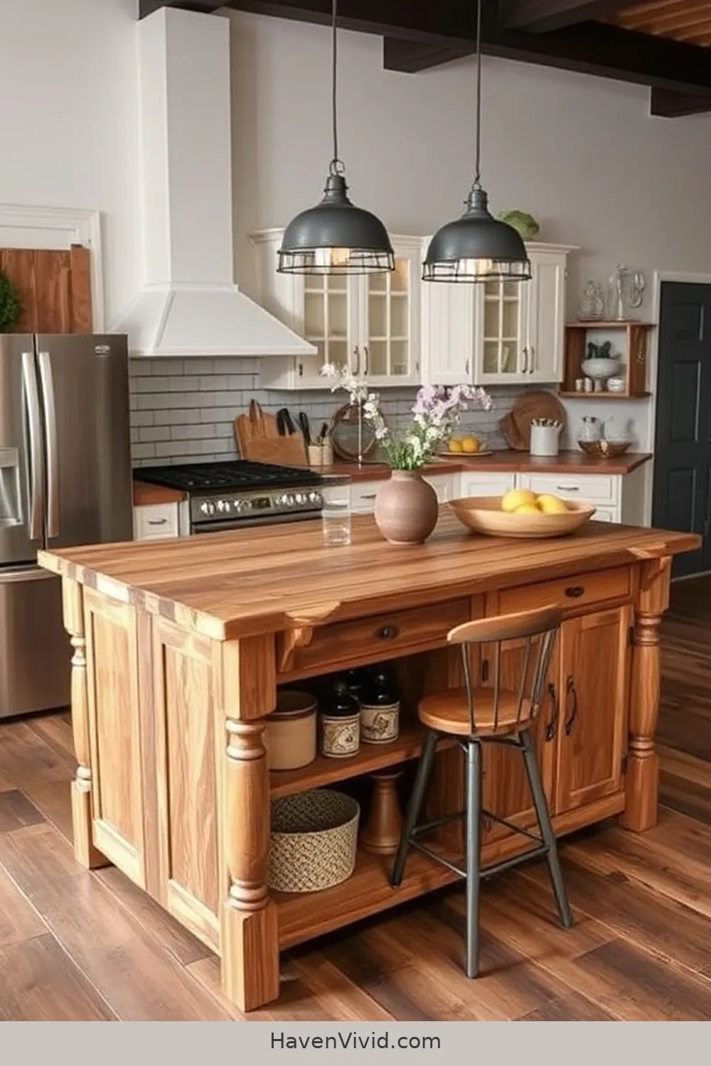 15 Ways to Create a Family-Friendly Kitchen Using Reclaimed Materials 5 Design a Kitchen Island From Reclaimed Furniture for 15 Ways to Create a Family-Friendly Kitchen Using Reclaimed Materials