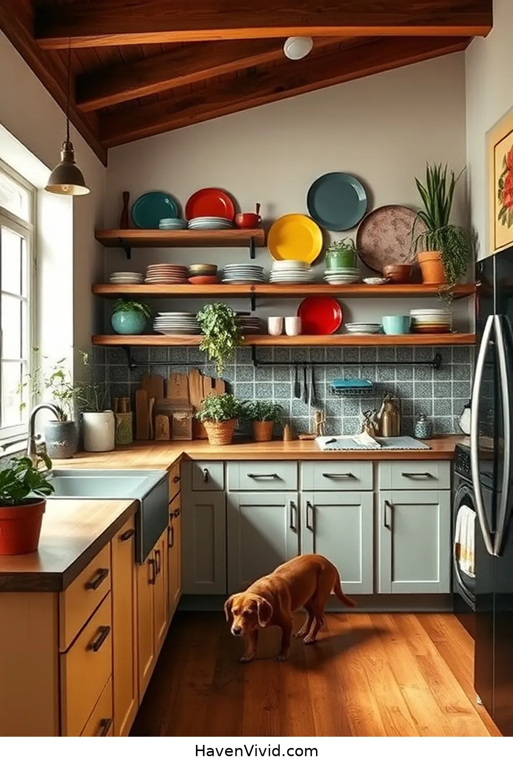 15 Ways to Create a Family-Friendly Kitchen Using Reclaimed Materials 10 Implement an Open Shelving Concept With Salvaged Wood for 15 Ways to Create a Family-Friendly Kitchen Using Reclaimed Materials