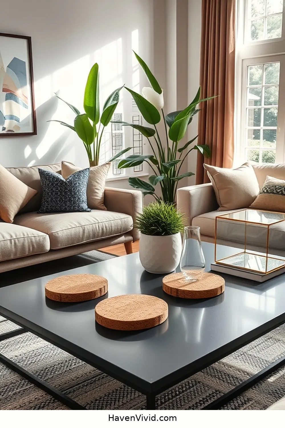 15 Ways to Create a Family-Friendly Living Room Using Cork 6 Cork Coasters to Protect Surfaces for 15 Ways to Create a Family-Friendly Living Room Using Cork