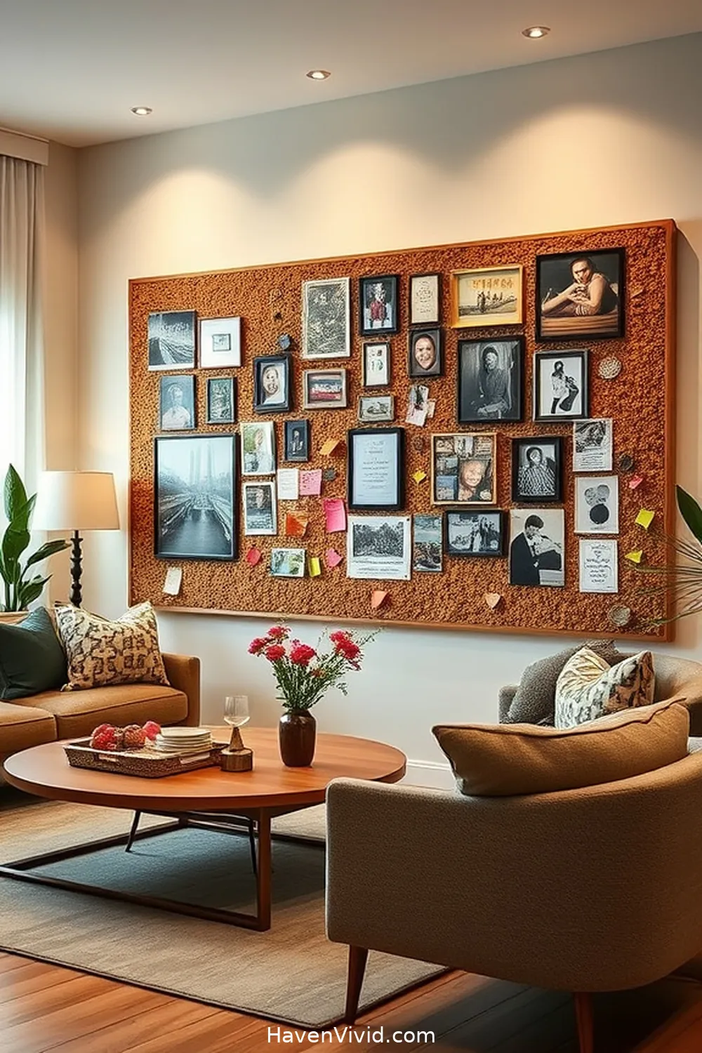 15 Ways to Create a Family-Friendly Living Room Using Cork 13 Cork Corkboards for Family Communication for 15 Ways to Create a Family-Friendly Living Room Using Cork