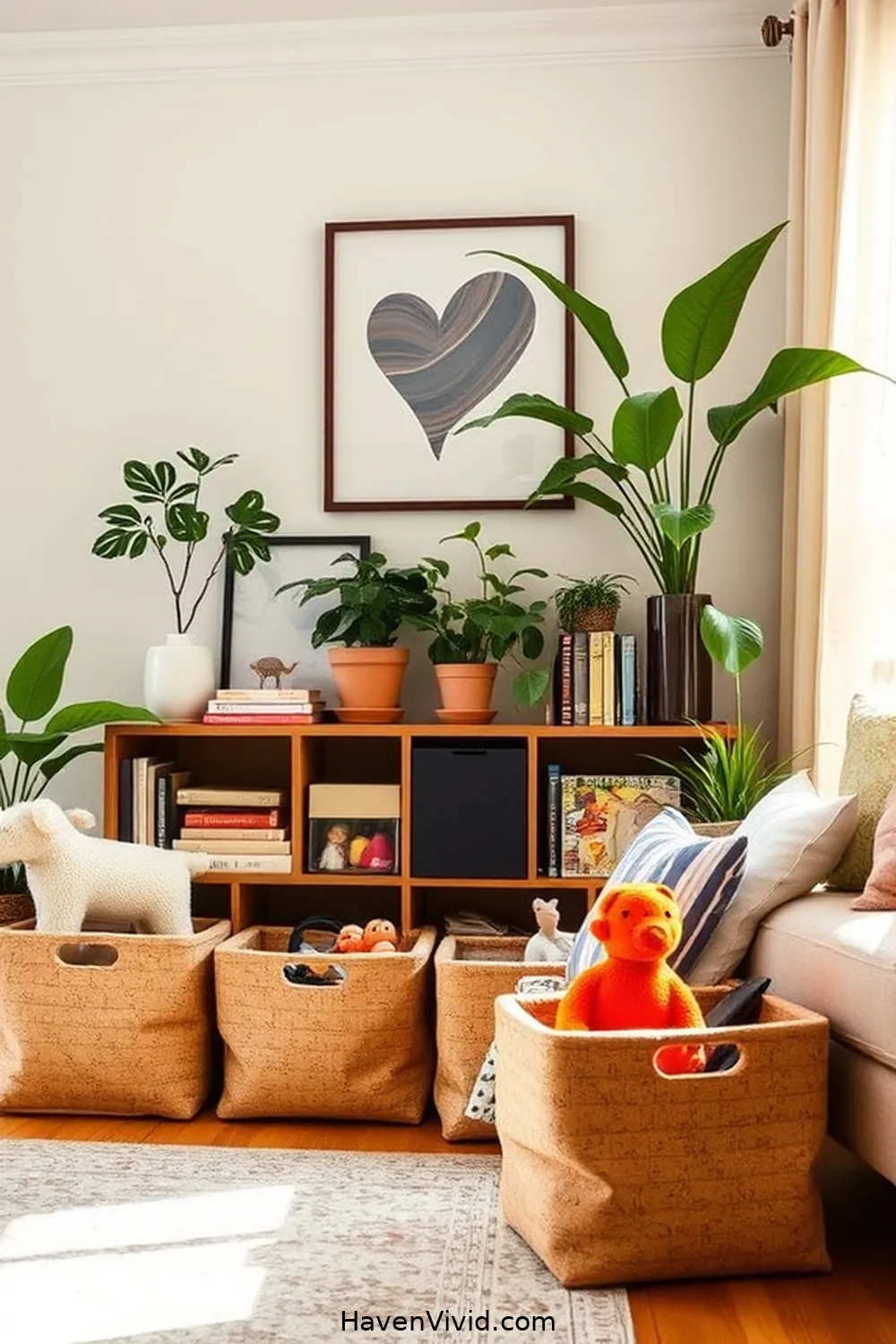 15 Ways to Create a Family-Friendly Living Room Using Cork 8 Cork Storage Bins for Clutter-Free Living for 15 Ways to Create a Family-Friendly Living Room Using Cork