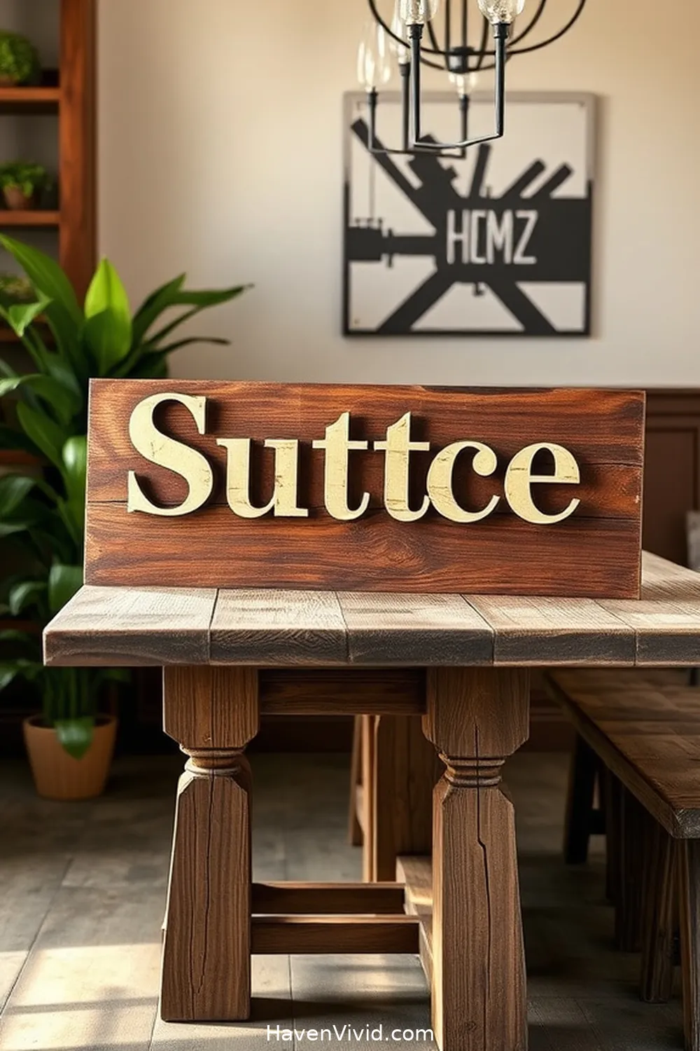 Reclaimed Wood Dining Room Signage for 15 Ways to Create an Eco Friendly Dining Room Using Recycled Wood