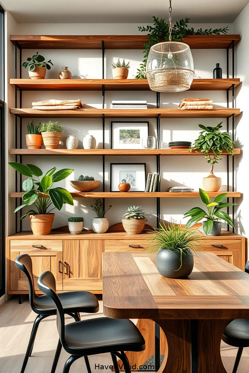Wooden Shelving Units for 15 Ways to Create an Eco Friendly Dining Room Using Recycled Wood
