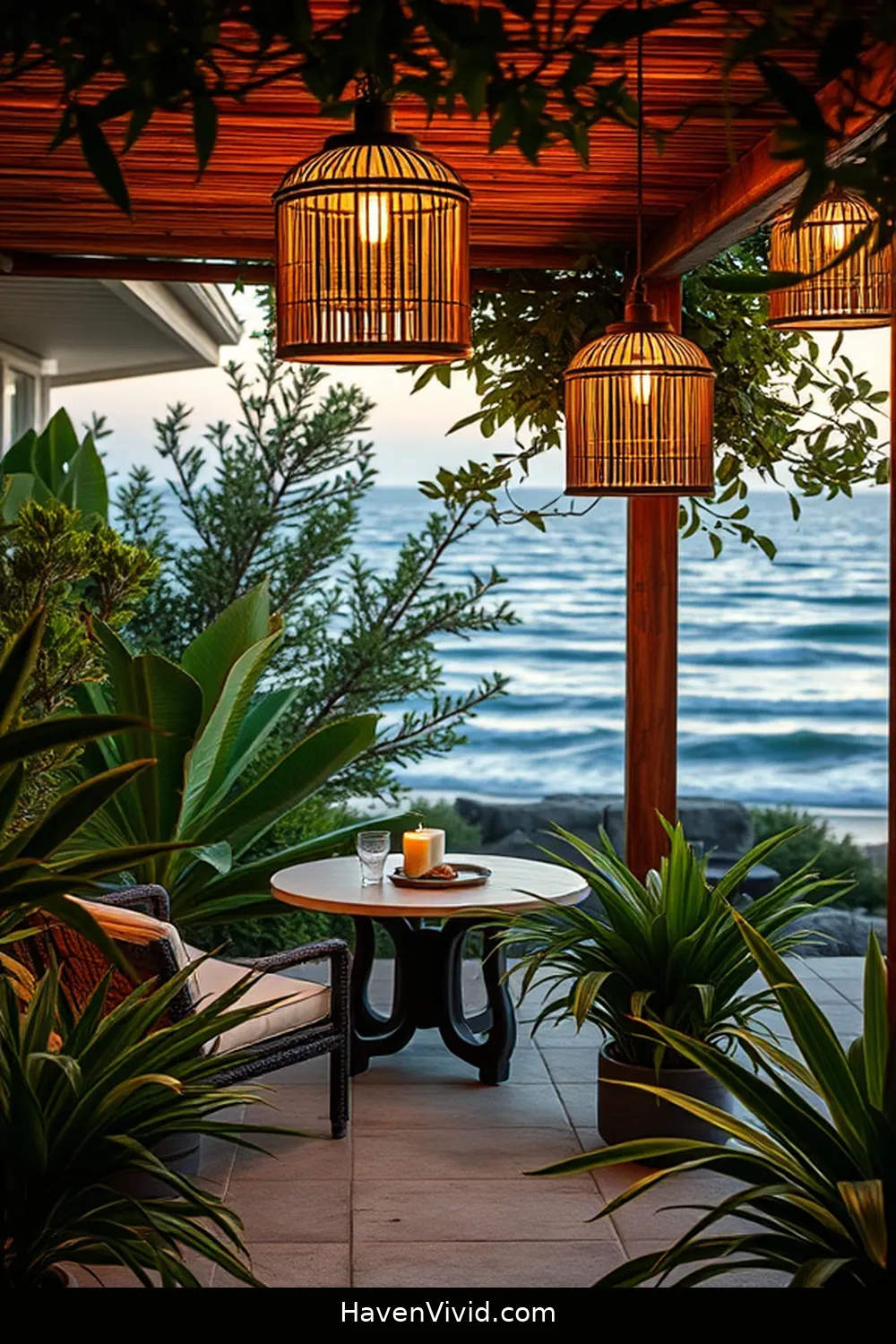 15 Ways to Embrace Coastal Living Using Bamboo on Your Outdoor Patio 7 Bamboo Outdoor Lighting for 15 Ways to Embrace Coastal Living Using Bamboo on Your Outdoor Patio