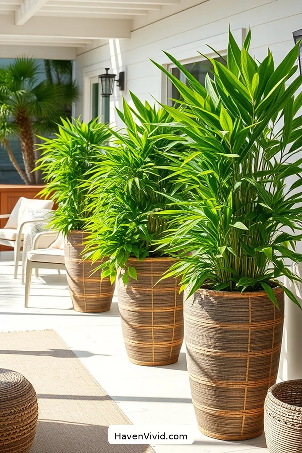 15 Ways to Embrace Coastal Living Using Bamboo on Your Outdoor Patio 5 Bamboo Planters for Greenery for 15 Ways to Embrace Coastal Living Using Bamboo on Your Outdoor Patio