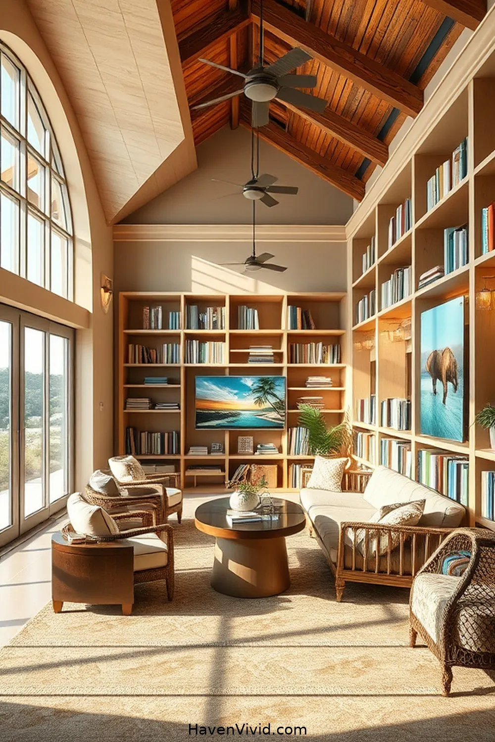 15 Ways to Embrace Coastal Living in Your Library Using Solar-Powered Lights 14 Embrace Solar-Powered Surface Spotlights for Artwork for 15 Ways to Embrace Coastal Living in Your Library Using Solar-Powered Lights