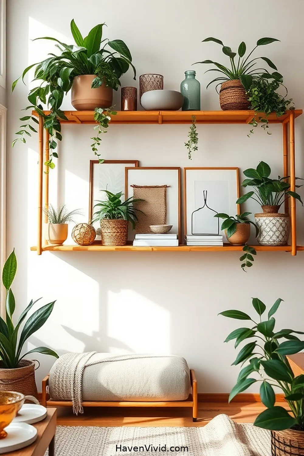15 Ways to Embrace Eco-Friendly Living Room Design Using Bamboo 6 Add Bamboo Shelving for Stylish Storage Solutions for 15 Ways to Embrace Eco-Friendly Living Room Design Using Bamboo
