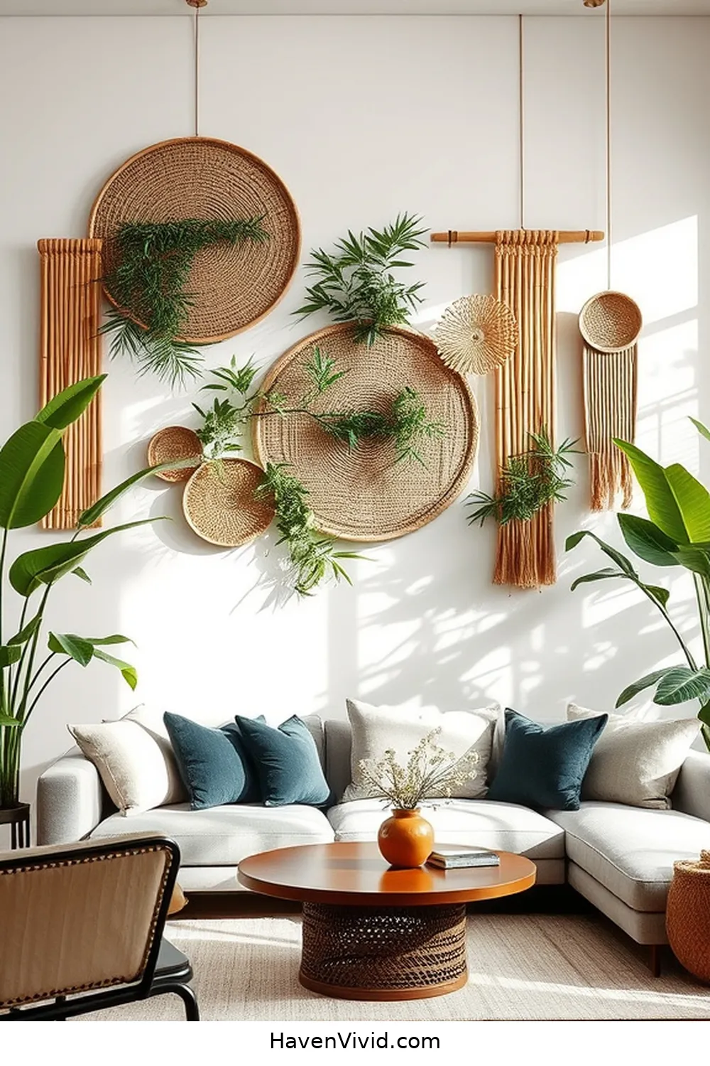 15 Ways to Embrace Eco-Friendly Living Room Design Using Bamboo 15 Opt for Bamboo Art and Wall Hangings for Unique Decor for 15 Ways to Embrace Eco-Friendly Living Room Design Using Bamboo