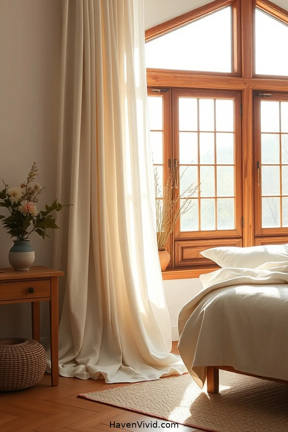 15 Ways to Embrace Farmhouse Living in the Bedroom Using Organic Cotton 4 Use Organic Cotton Curtains to Enhance Natural Light for 15 Ways to Embrace Farmhouse Living in the Bedroom Using Organic Cotton