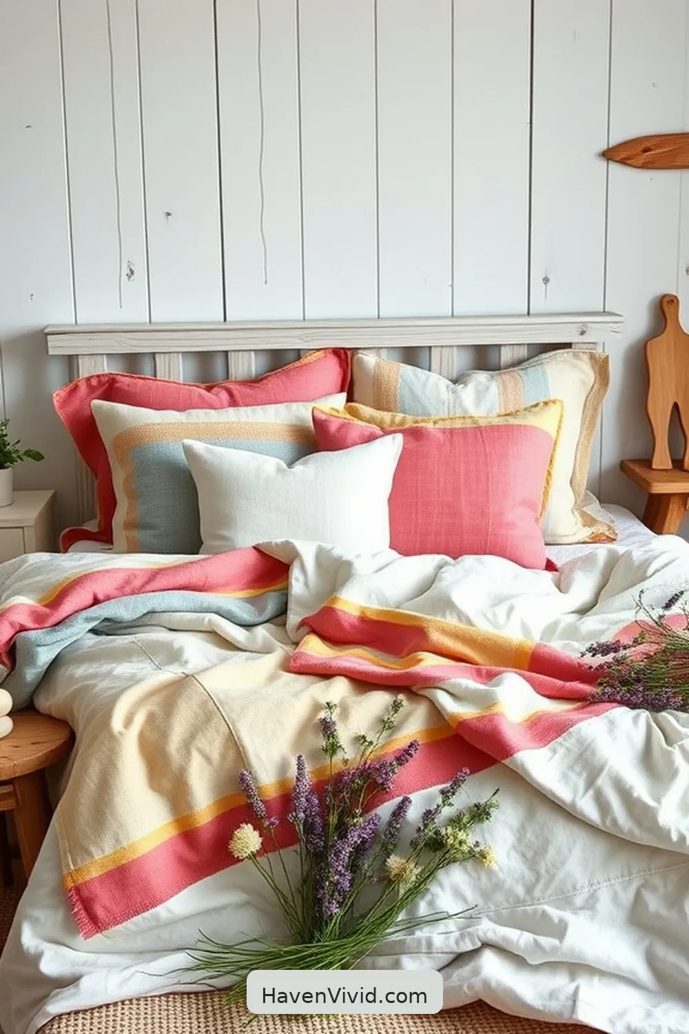 15 Ways to Embrace Farmhouse Living in the Bedroom Using Organic Cotton 13 Use Organic Cotton Mismatched Pillowcases for a Whimsical Touch for 15 Ways to Embrace Farmhouse Living in the Bedroom Using Organic Cotton