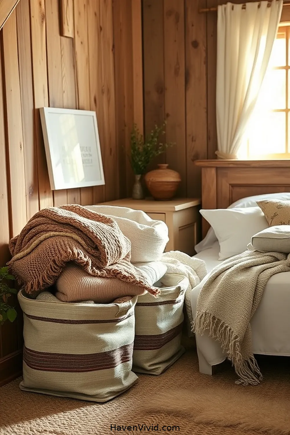 15 Ways to Embrace Farmhouse Living in the Bedroom Using Organic Cotton 9 Use Organic Cotton Storage Bins for Clutter Management for 15 Ways to Embrace Farmhouse Living in the Bedroom Using Organic Cotton