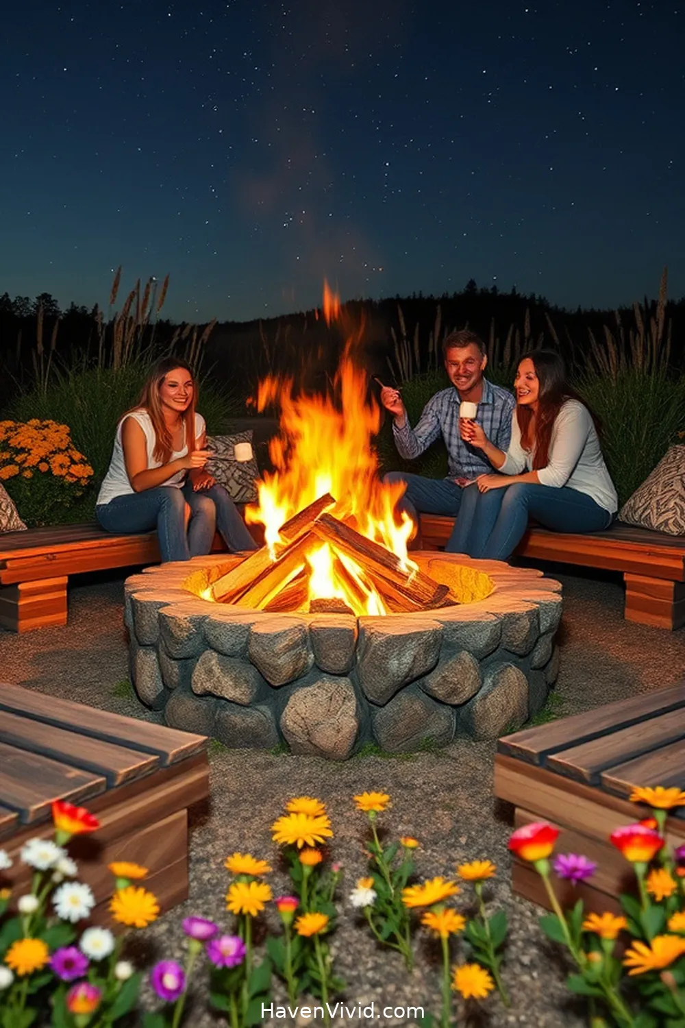 16 Creative Family-Friendly Outdoor Patio Ideas Using Reclaimed Materials 13 DIY Fire Pit With Salvaged Materials for 16 Creative Family-Friendly Outdoor Patio Ideas Using Reclaimed Materials