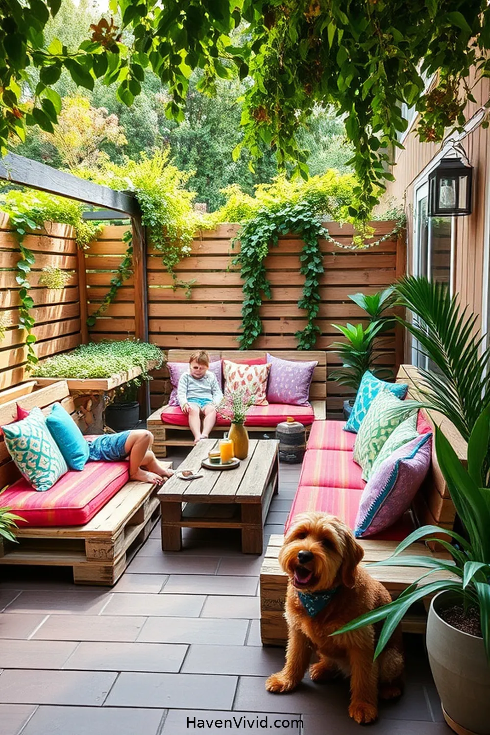 16 Creative Family-Friendly Outdoor Patio Ideas Using Reclaimed Materials 3 Upcycled Pallet Seating for 16 Creative Family-Friendly Outdoor Patio Ideas Using Reclaimed Materials