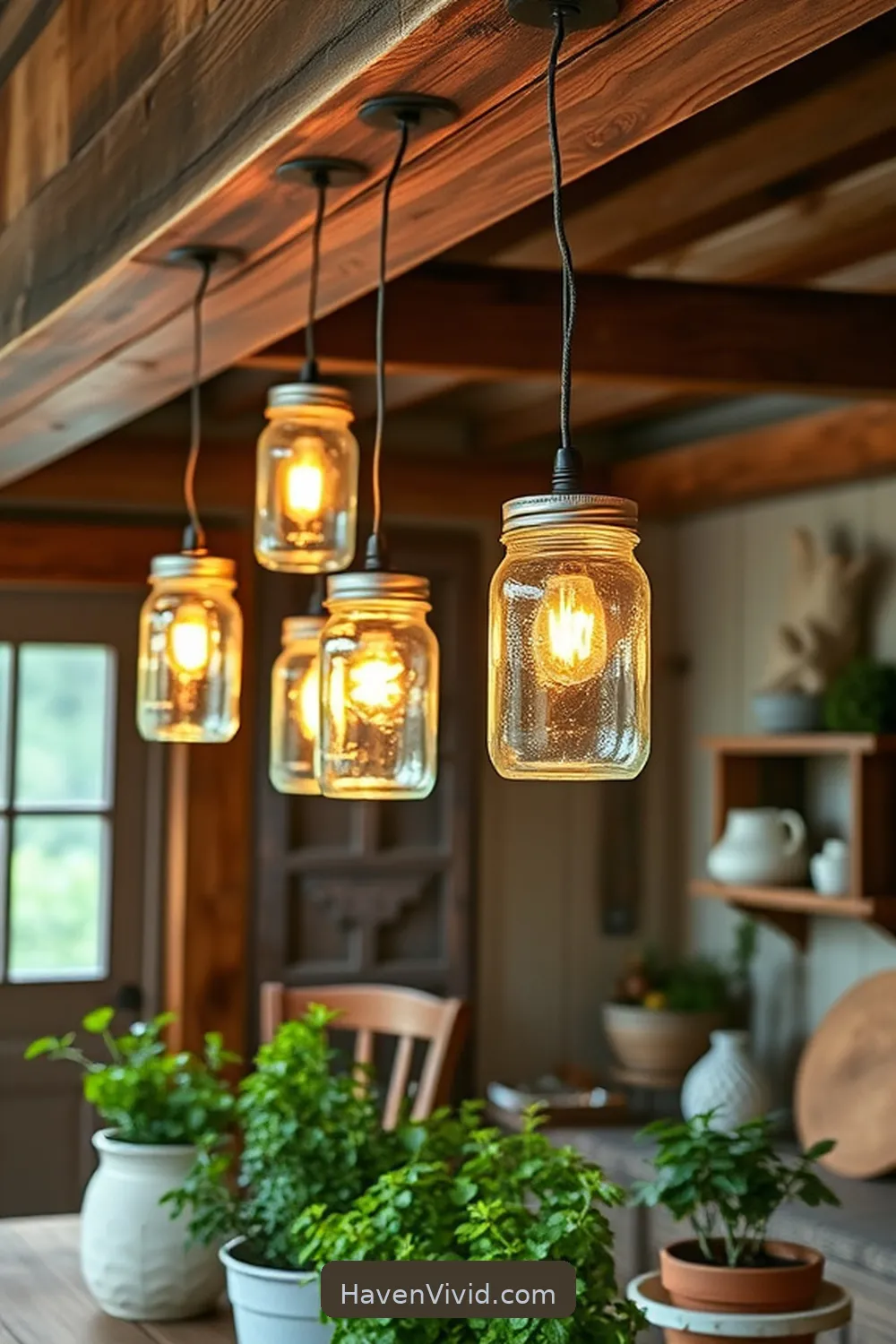 16 Creative Ideas for Farmhouse Living in Your Garage Using Solar-Powered Lights 7 Hang Solar Mason Jar Lights for Rustic Charm for 16 Creative Ideas for Farmhouse Living in Your Garage Using Solar-Powered Lights