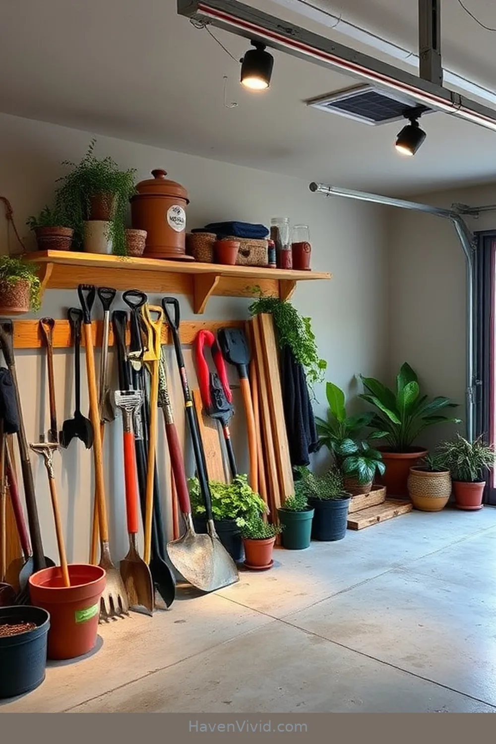 16 Creative Ideas for Farmhouse Living in Your Garage Using Solar-Powered Lights 10 Illuminate Garden Tools With Solar Task Lighting for 16 Creative Ideas for Farmhouse Living in Your Garage Using Solar-Powered Lights
