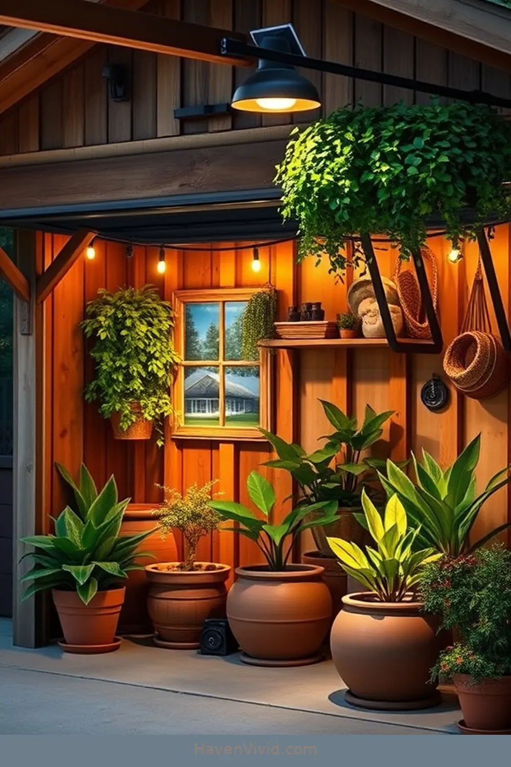 16 Creative Ideas for Farmhouse Living in Your Garage Using Solar-Powered Lights 16 Utilize Solar Accent Lights to Highlight Plants for 16 Creative Ideas for Farmhouse Living in Your Garage Using Solar-Powered Lights