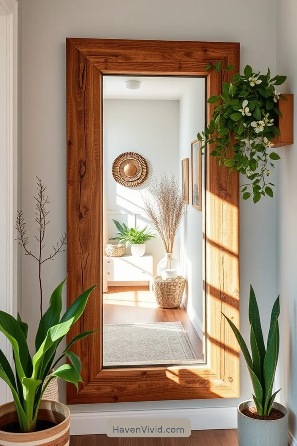 16 Creative Ways for Eco-Friendly Living in Your Hallway Using Recycled Wood 15 Reclaimed Wood Mirror Frame for 16 Creative Ways for Eco-Friendly Living in Your Hallway Using Recycled Wood