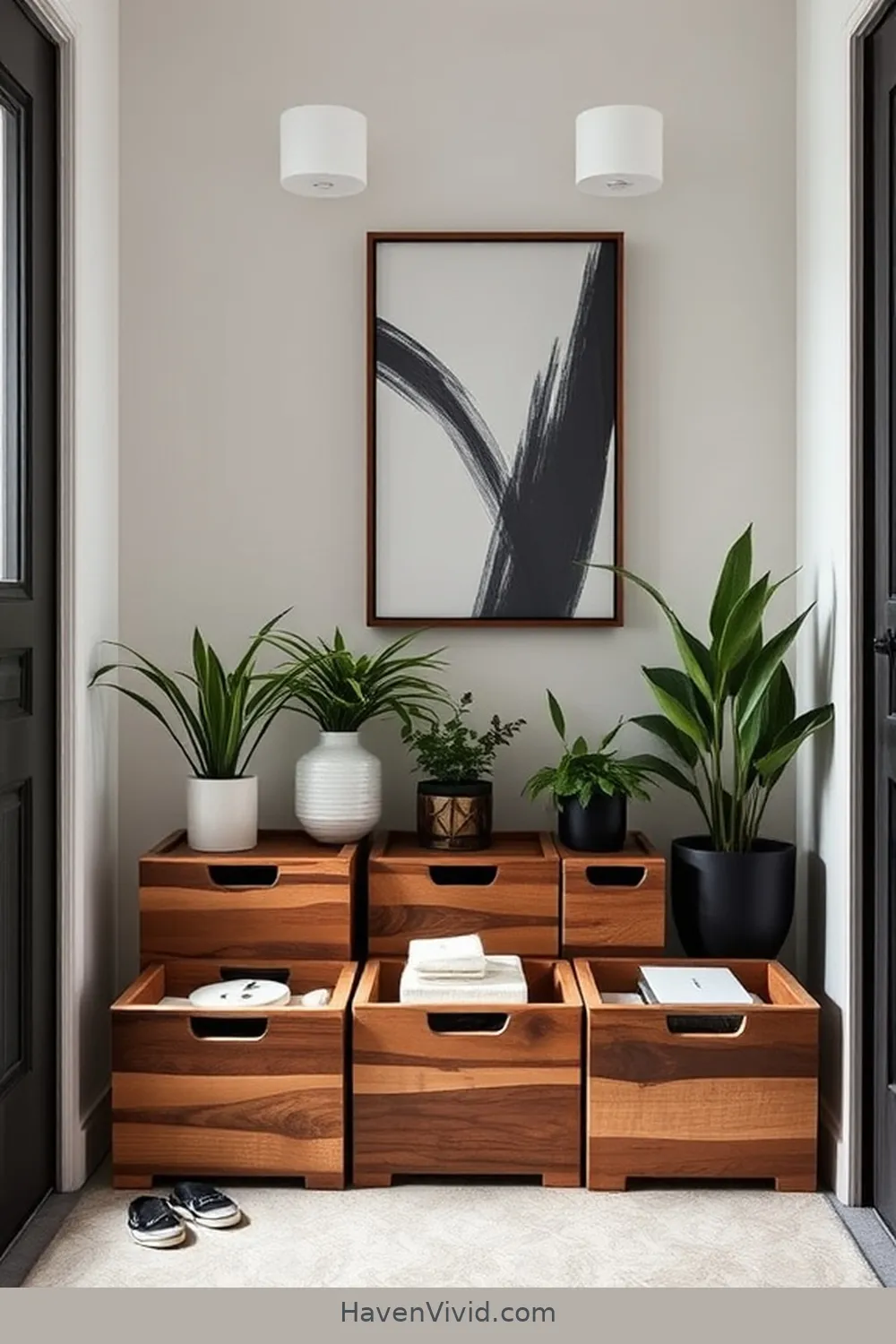 16 Creative Ways for Urban Living Entryways Using Recycled Wood 11 Multi-Functional Storage Bins for 16 Creative Ways for Urban Living Entryways Using Recycled Wood