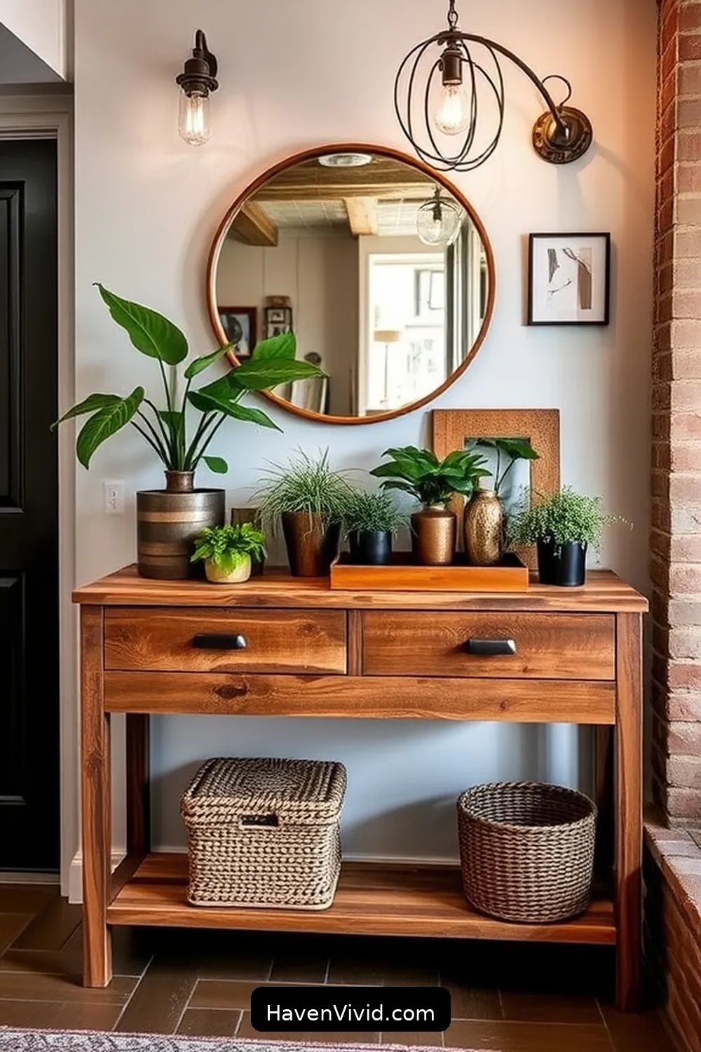 16 Creative Ways for Urban Living Entryways Using Recycled Wood 7 Revamped Console Table for 16 Creative Ways for Urban Living Entryways Using Recycled Wood