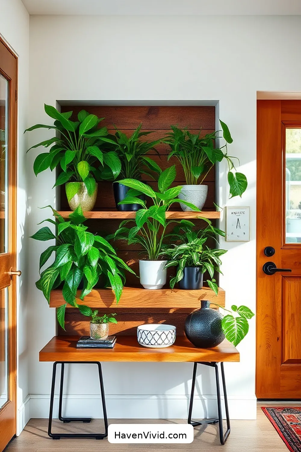 16 Creative Ways for Urban Living Entryways Using Recycled Wood 12 Unique Build-In Plant Holder for 16 Creative Ways for Urban Living Entryways Using Recycled Wood