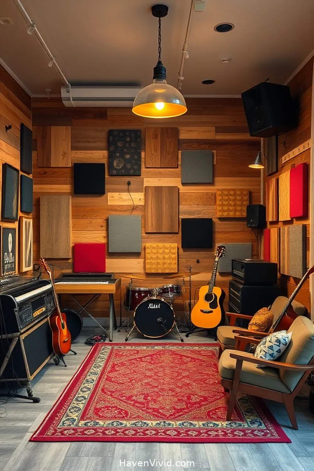 Music or Recording Studio for 16 Creative Ways for Urban Living in Your Garage Using Reclaimed Materials