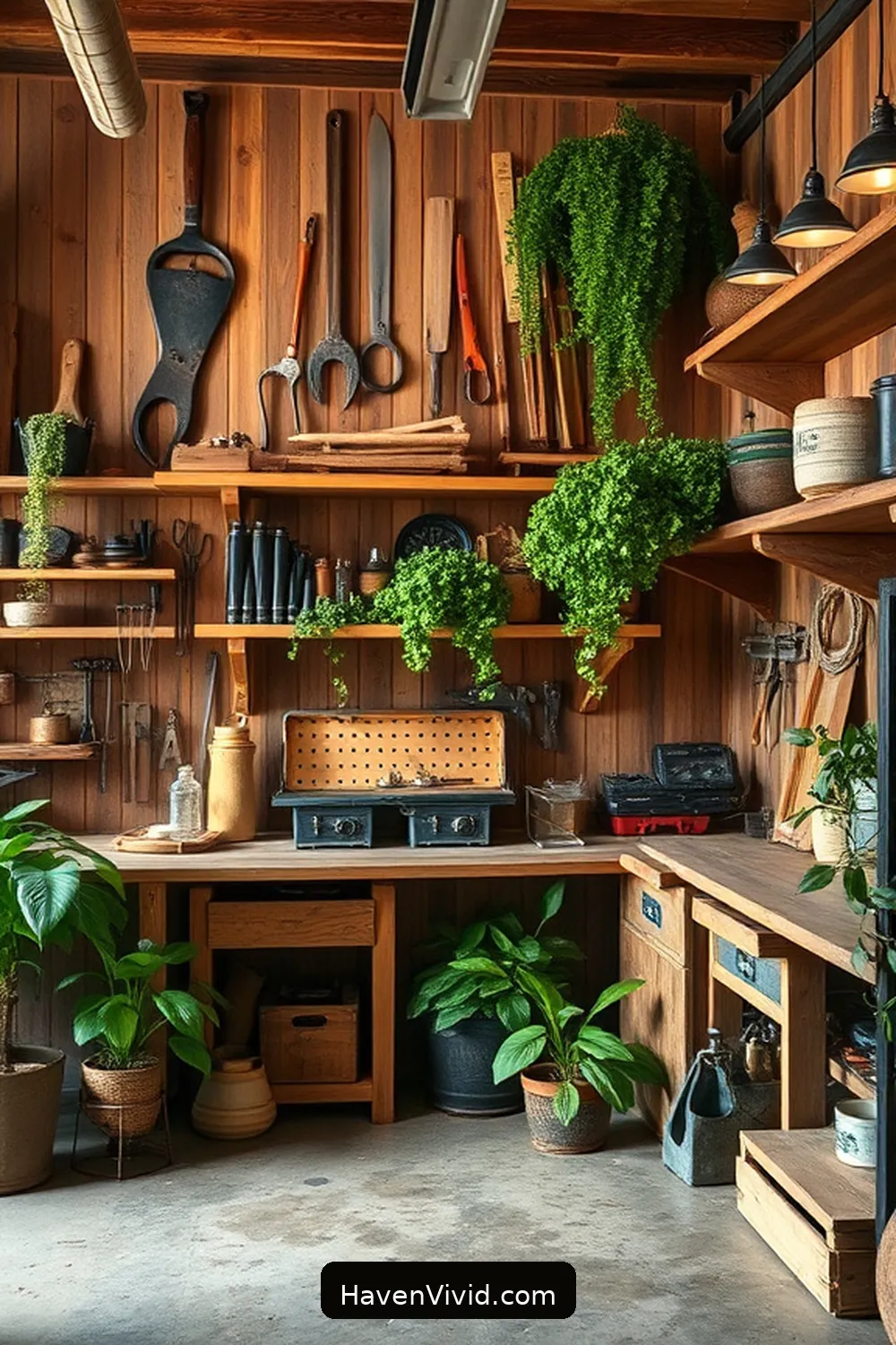 Rustic Workshop Retreat for 16 Creative Ways for Urban Living in Your Garage Using Reclaimed Materials