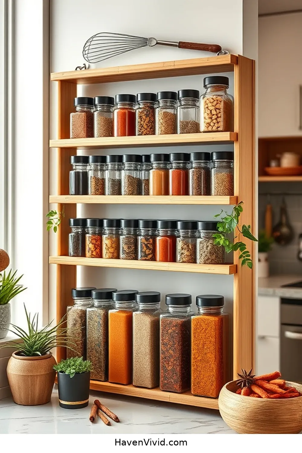 16 Creative Ways to Use Bamboo in Artistic Kitchen Spaces 11 Bamboo Spice Racks for 16 Creative Ways to Use Bamboo in Artistic Kitchen Spaces