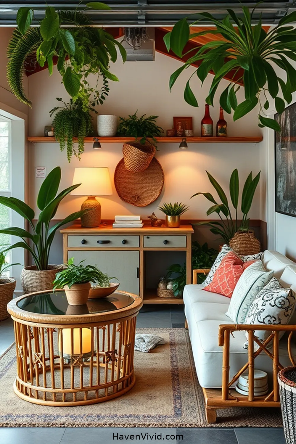 16 Inspiring Ways for Farmhouse Living in Your Garage Using Bamboo 13 Bamboo Accent Tables for a Homely Vibe for 16 Inspiring Ways for Farmhouse Living in Your Garage Using Bamboo