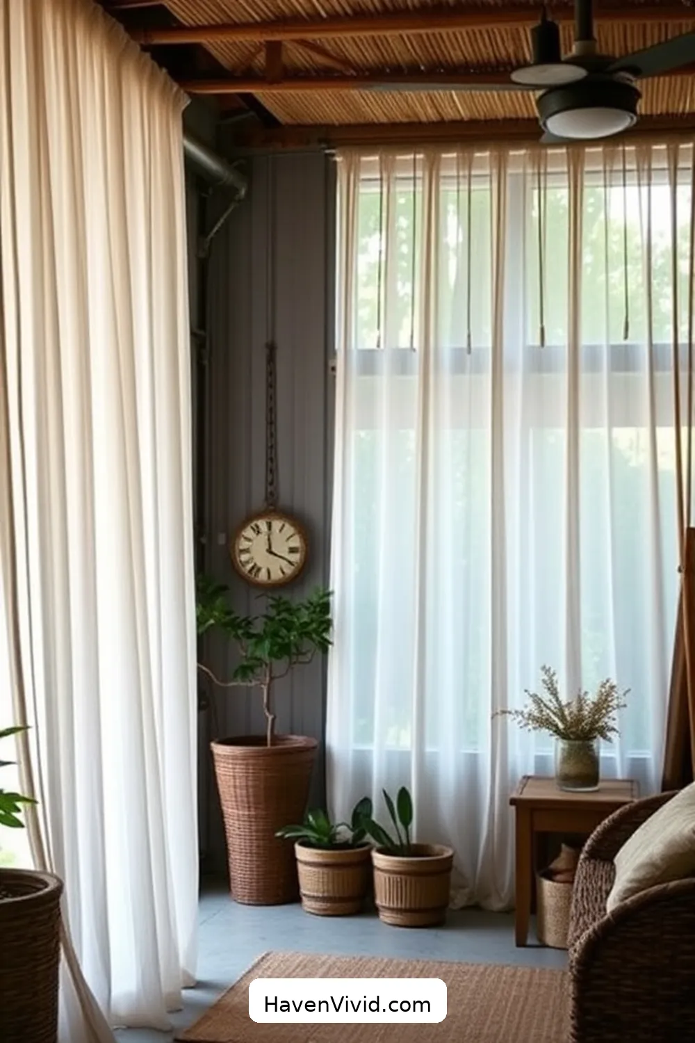16 Inspiring Ways for Farmhouse Living in Your Garage Using Bamboo 11 Bamboo Curtains for a Soft Touch for 16 Inspiring Ways for Farmhouse Living in Your Garage Using Bamboo