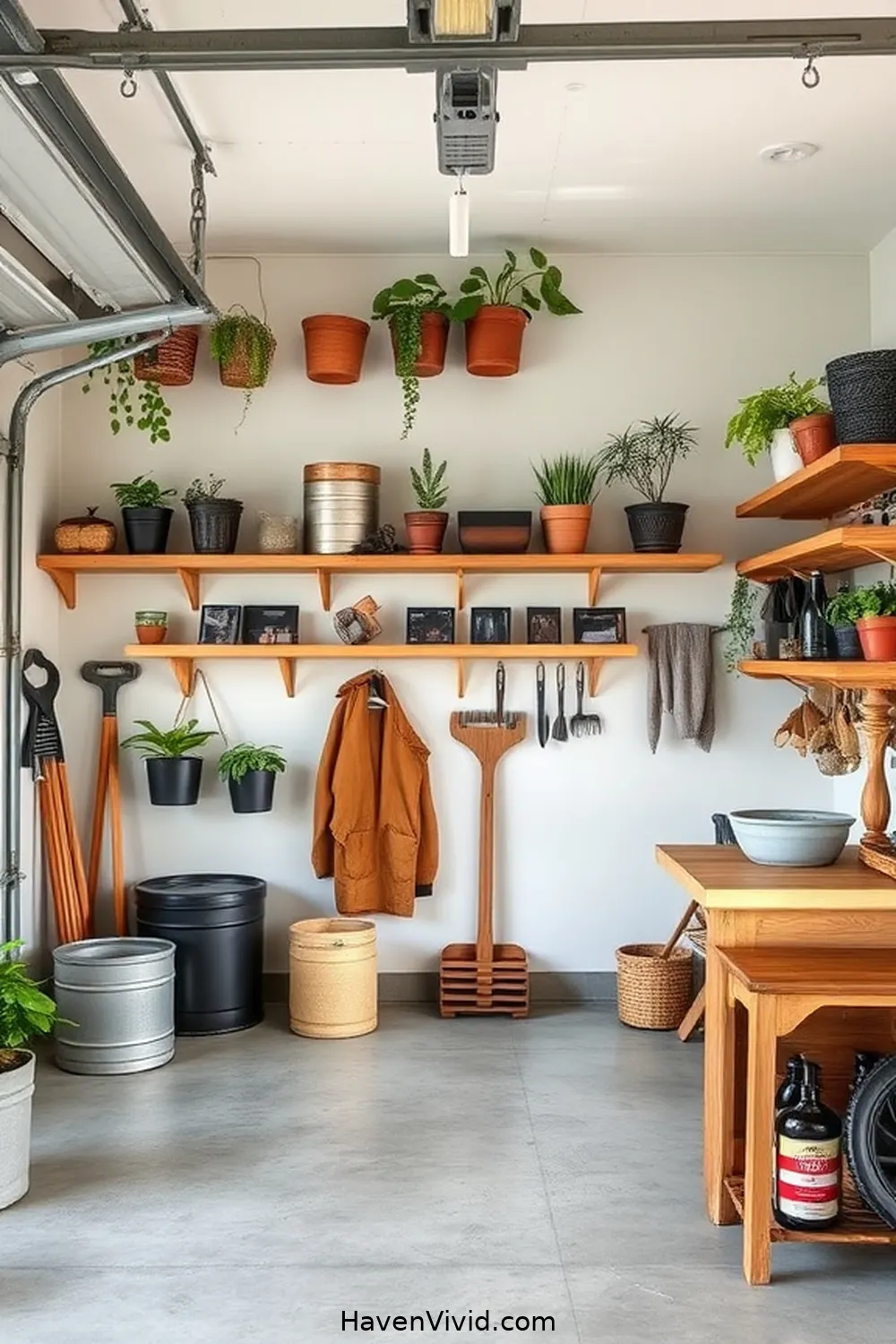 16 Inspiring Ways for Farmhouse Living in Your Garage Using Bamboo 2 Bamboo Shelving for Functional Storage for 16 Inspiring Ways for Farmhouse Living in Your Garage Using Bamboo