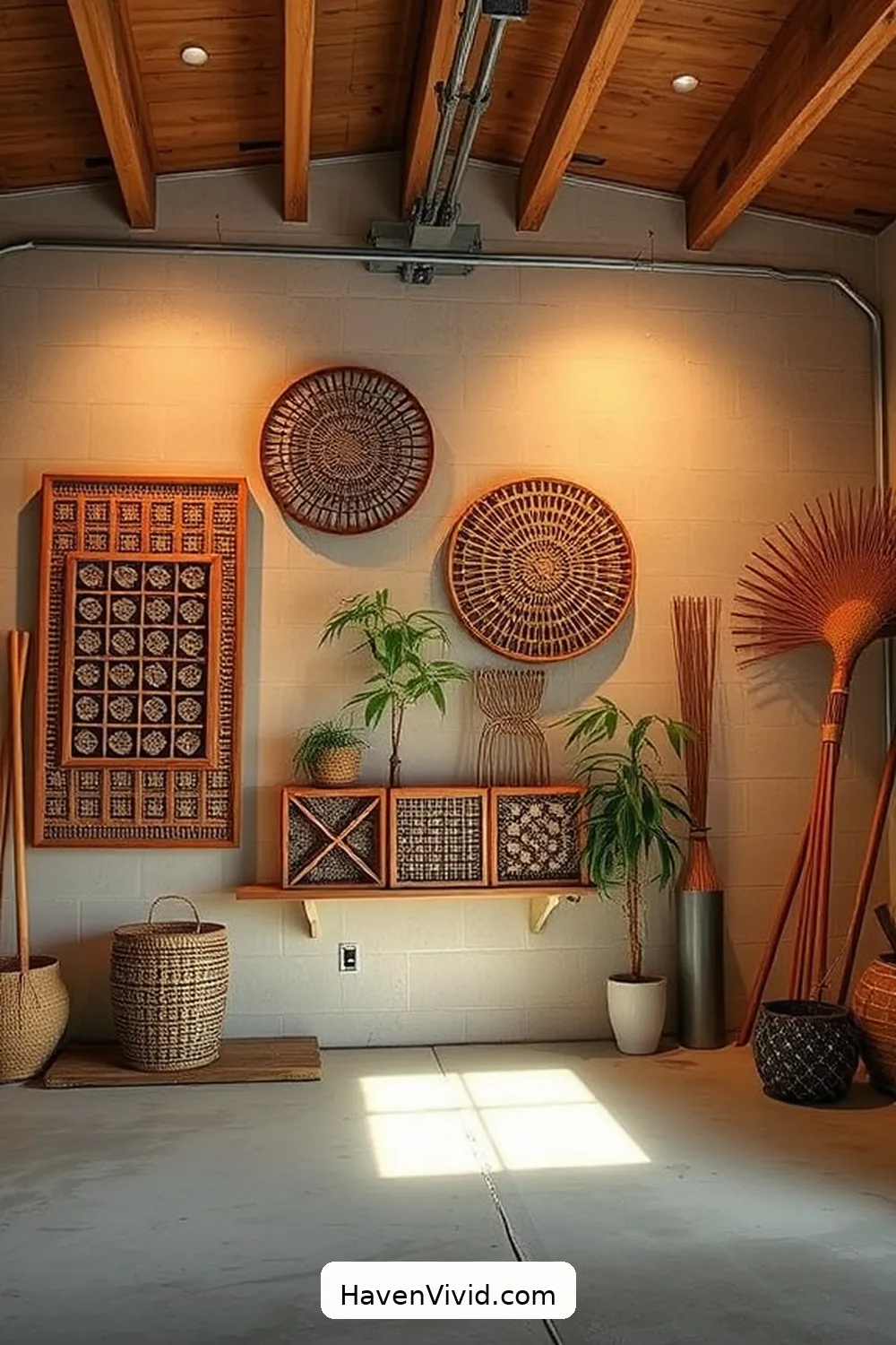 16 Inspiring Ways for Farmhouse Living in Your Garage Using Bamboo 8 Creative Bamboo Wall Art Displays for 16 Inspiring Ways for Farmhouse Living in Your Garage Using Bamboo