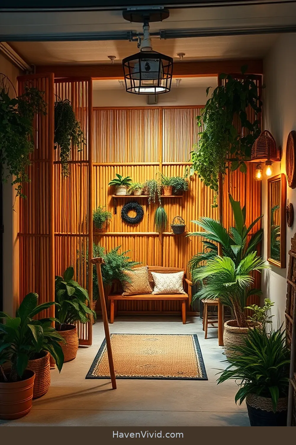 16 Inspiring Ways for Farmhouse Living in Your Garage Using Bamboo 17 Using Bamboo as a Divider in Open Spaces for 16 Inspiring Ways for Farmhouse Living in Your Garage Using Bamboo