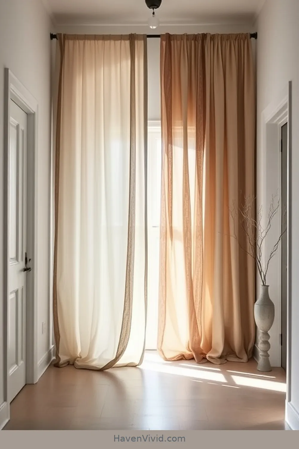 16 Simple Ways to Create a Minimalist Lifestyle Entryway Using Upcycled Fabric 16 Fabric Curtain Room Divider for 16 Simple Ways to Create a Minimalist Lifestyle Entryway Using Upcycled Fabric