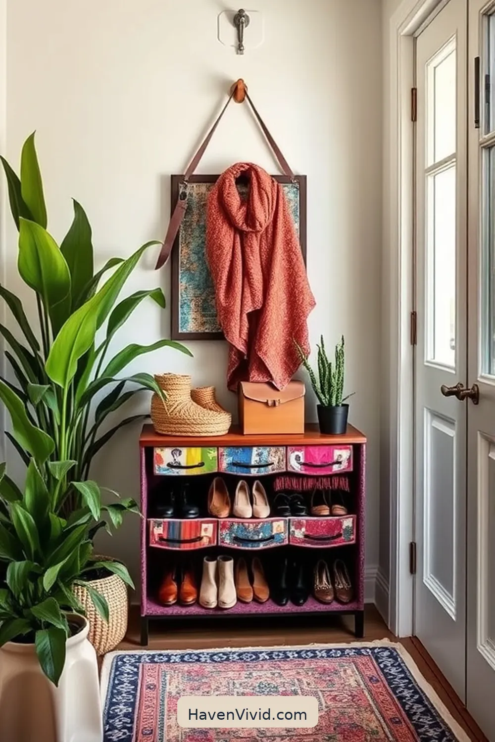 16 Simple Ways to Create a Minimalist Lifestyle Entryway Using Upcycled Fabric 4 Repurposed Textile Shoe Organizer for 16 Simple Ways to Create a Minimalist Lifestyle Entryway Using Upcycled Fabric