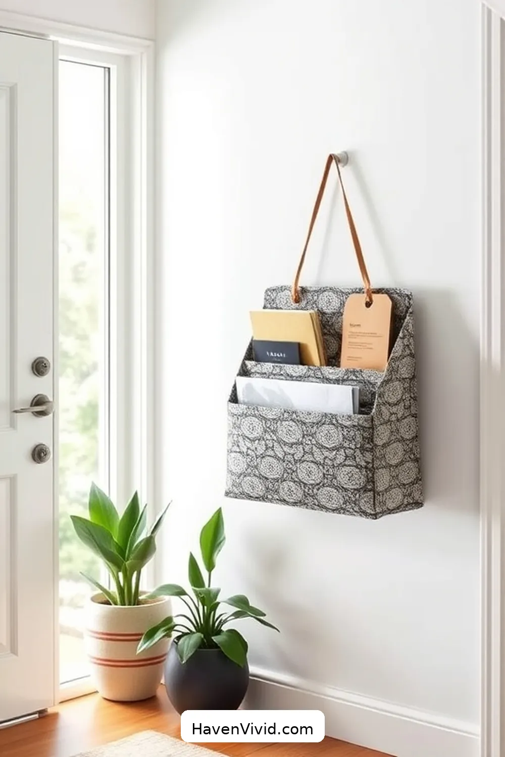 16 Simple Ways to Create a Minimalist Lifestyle Entryway Using Upcycled Fabric 10 Space-Saving Fabric Mail Organizer for 16 Simple Ways to Create a Minimalist Lifestyle Entryway Using Upcycled Fabric